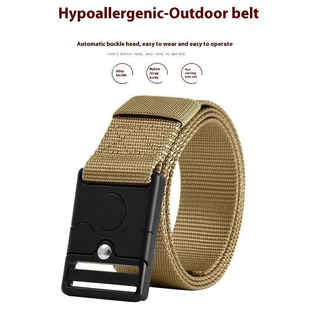 SN-P119 125x3.8cm Men's Nylon Webbing Belt Tactical Training Work Belt with Press-Type Zinc Alloy Buckle