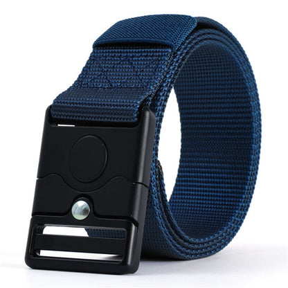 SN-P119 125x3.8cm Men's Nylon Webbing Belt Tactical Training Work Belt with Press-Type Zinc Alloy Buckle
