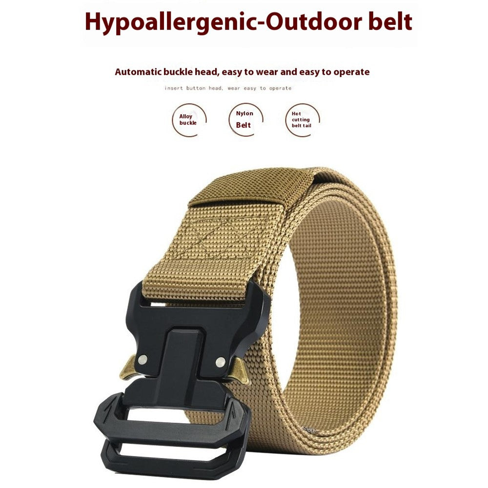 SN-P120 125x3.8cm Men's Nylon Webbing Belt Tactical Training Work Belt with Zinc Alloy Buckle