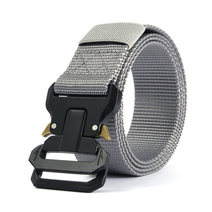 SN-P120 125x3.8cm Men's Nylon Webbing Belt Tactical Training Work Belt with Zinc Alloy Buckle