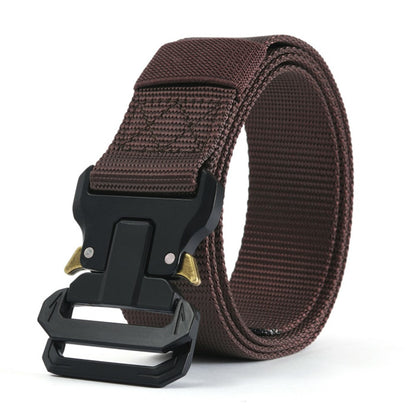 SN-P120 125x3.8cm Men's Nylon Webbing Belt Tactical Training Work Belt with Zinc Alloy Buckle