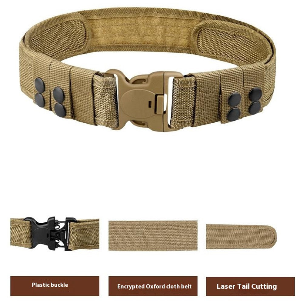SN-032 100-135cm Oxford Cloth Webbing Belt Magic Tape Tactical Training Work Belt with Plastic Buckle