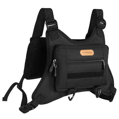 RZAHUAHU Waterproof Outdoor Bicycle Cycling Running Chest Bag 600D Oxford Cloth Tactical Vest Bag