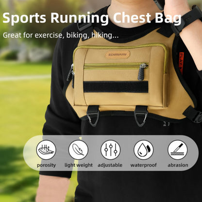 RZAHUAHU Waterproof Outdoor Bicycle Cycling Running Chest Bag 600D Oxford Cloth Tactical Vest Bag