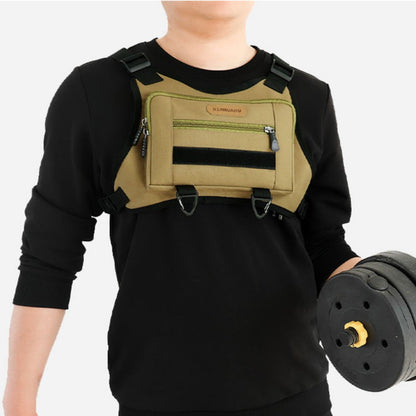 RZAHUAHU Waterproof Outdoor Bicycle Cycling Running Chest Bag 600D Oxford Cloth Tactical Vest Bag