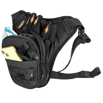 RZAHUAHU Waterproof Motorcycle Leg Bag Waist Pouch Expandable Riding Pack Crossbody Bag