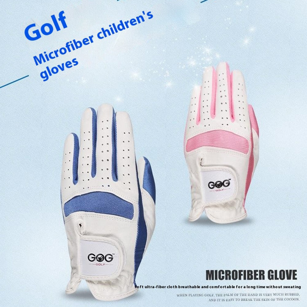 GOG 1 Pair Professional Kids Golf Gloves for Boys Girls Breathable Microfiber Training Gloves