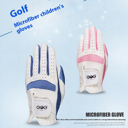 GOG 1 Pair Professional Kids Golf Gloves for Boys Girls Breathable Microfiber Training Gloves