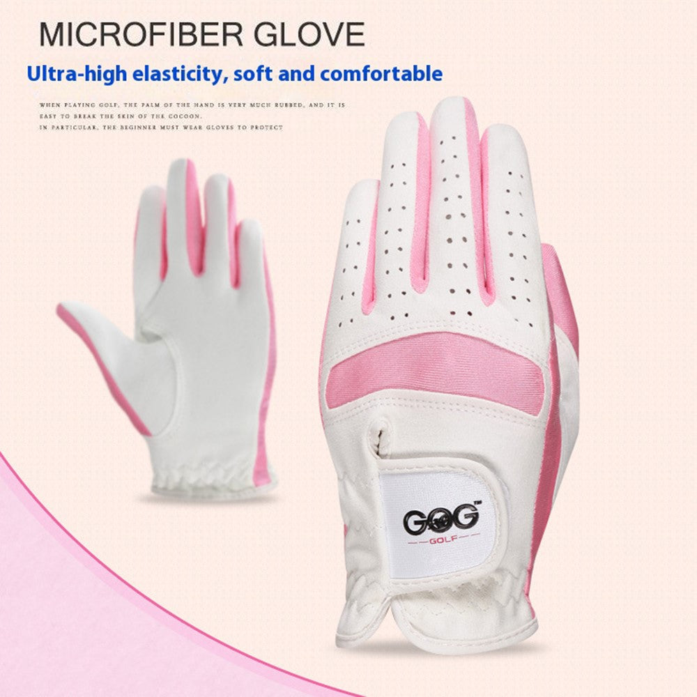 GOG 1 Pair Professional Kids Golf Gloves for Boys Girls Breathable Microfiber Training Gloves