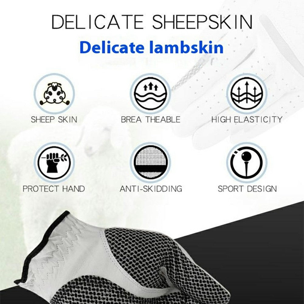 GOG 1Pc Sheepskin Leather Golf Glove Anti Slip Club Swing Putting Mittens for Men