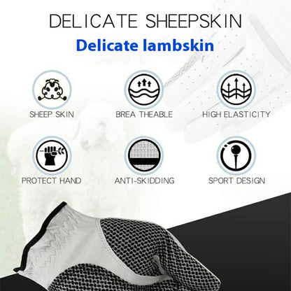 GOG 1Pc Sheepskin Leather Golf Glove Anti Slip Club Swing Putting Mittens for Men
