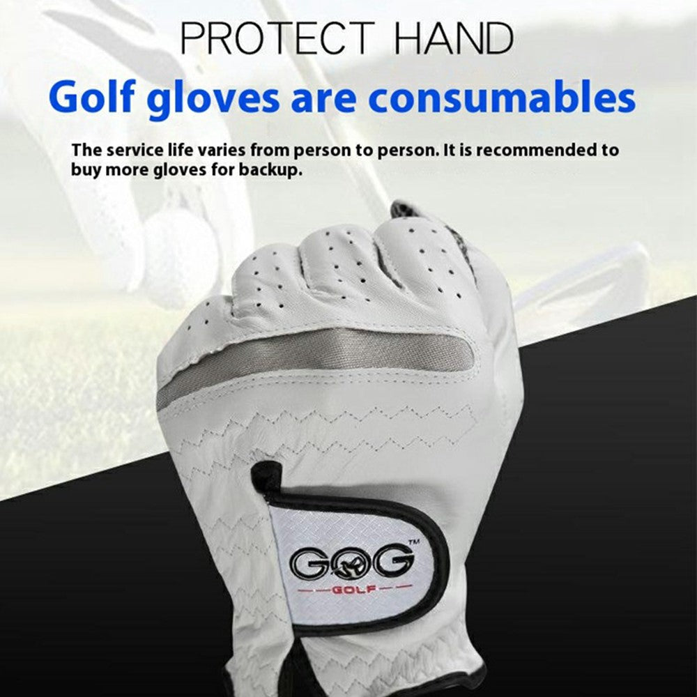 GOG 1Pc Sheepskin Leather Golf Glove Anti Slip Club Swing Putting Mittens for Men