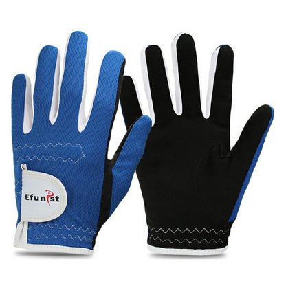 EFUNIST 1 Pair Children Golf Gloves Anti Slip Microfiber Palm Breathable Mesh Gloves for Kids