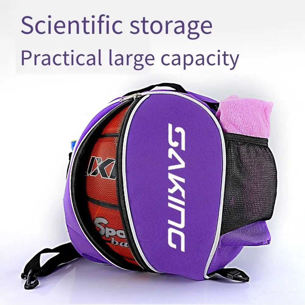 Durable Polyester Fiber Basketball Bag 30cm Sports Training Backpack with Adjustable Shoulder Strap