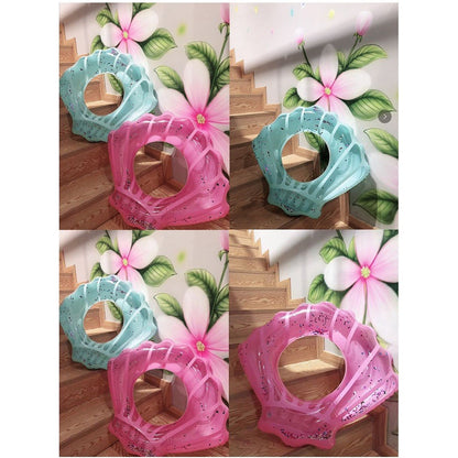 70*80cm Scallop Shell Inflatable Swim Ring Glitter Sequins Summer Swim Tube Inflatable Pool Toy