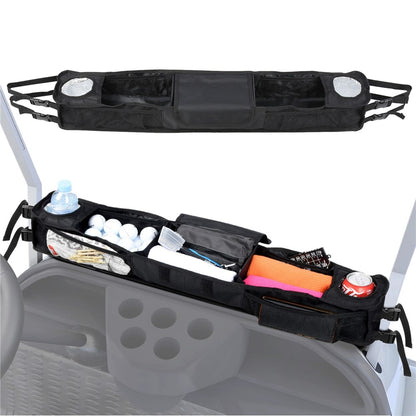 4 Passenger Golf Cart Front Storage Basket No Drill Drink Holder Foldable Organizer Pouch