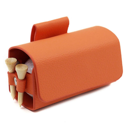 JU328 Magnet Closure Outdoor Golf Mini Waist Pouch 2 Balls Holder Portable PU Leather Bag