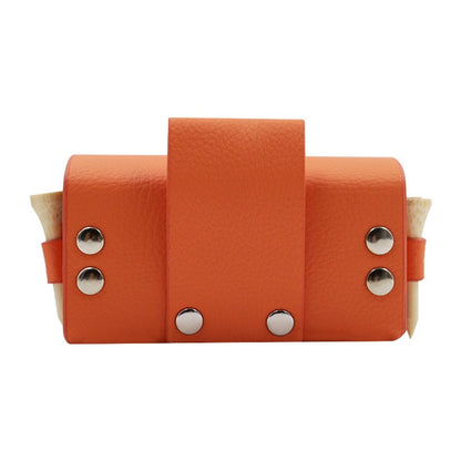 JU328 Magnet Closure Outdoor Golf Mini Waist Pouch 2 Balls Holder Portable PU Leather Bag