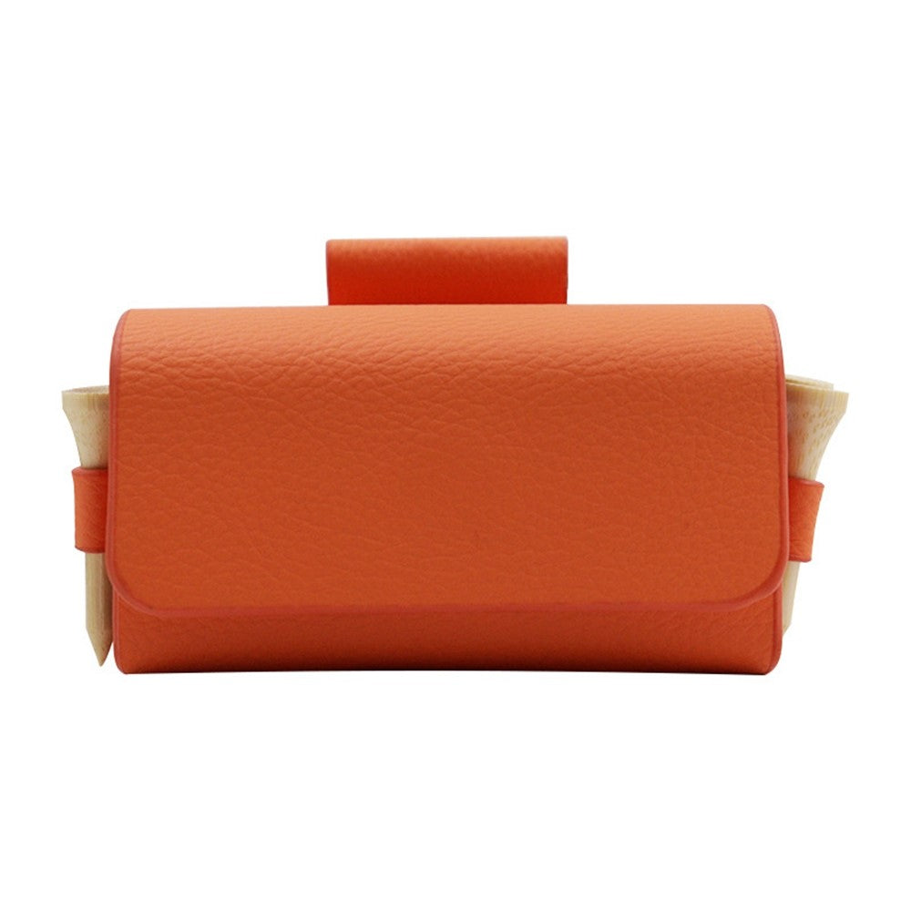JU328 Magnet Closure Outdoor Golf Mini Waist Pouch 2 Balls Holder Portable PU Leather Bag