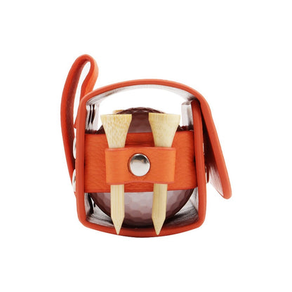 JU328 Magnet Closure Outdoor Golf Mini Waist Pouch 2 Balls Holder Portable PU Leather Bag