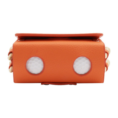 JU328 Magnet Closure Outdoor Golf Mini Waist Pouch 2 Balls Holder Portable PU Leather Bag