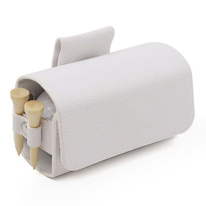 JU328 Magnet Closure Outdoor Golf Mini Waist Pouch 2 Balls Holder Portable PU Leather Bag
