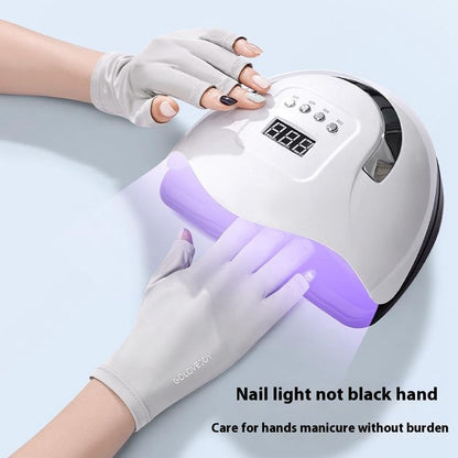 GOLOVEJOY MJ03 Ice Silk Gloves UV Protection Anti Slip Breathable Half-Finger Gloves For Women