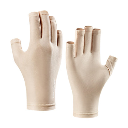 GOLOVEJOY MJ03 Ice Silk Gloves UV Protection Anti Slip Breathable Half-Finger Gloves For Women