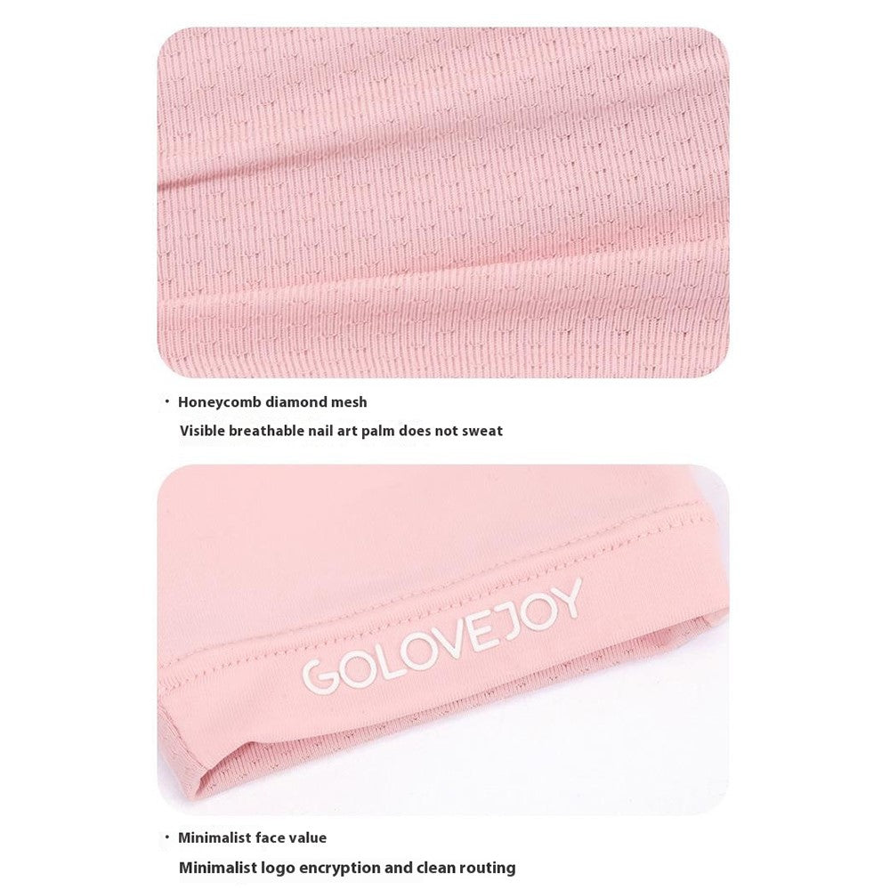 GOLOVEJOY MJ04 Anti UV Half Finger Nail Art Gloves Breathable Ice Silk Mittens for Outdoor Driving