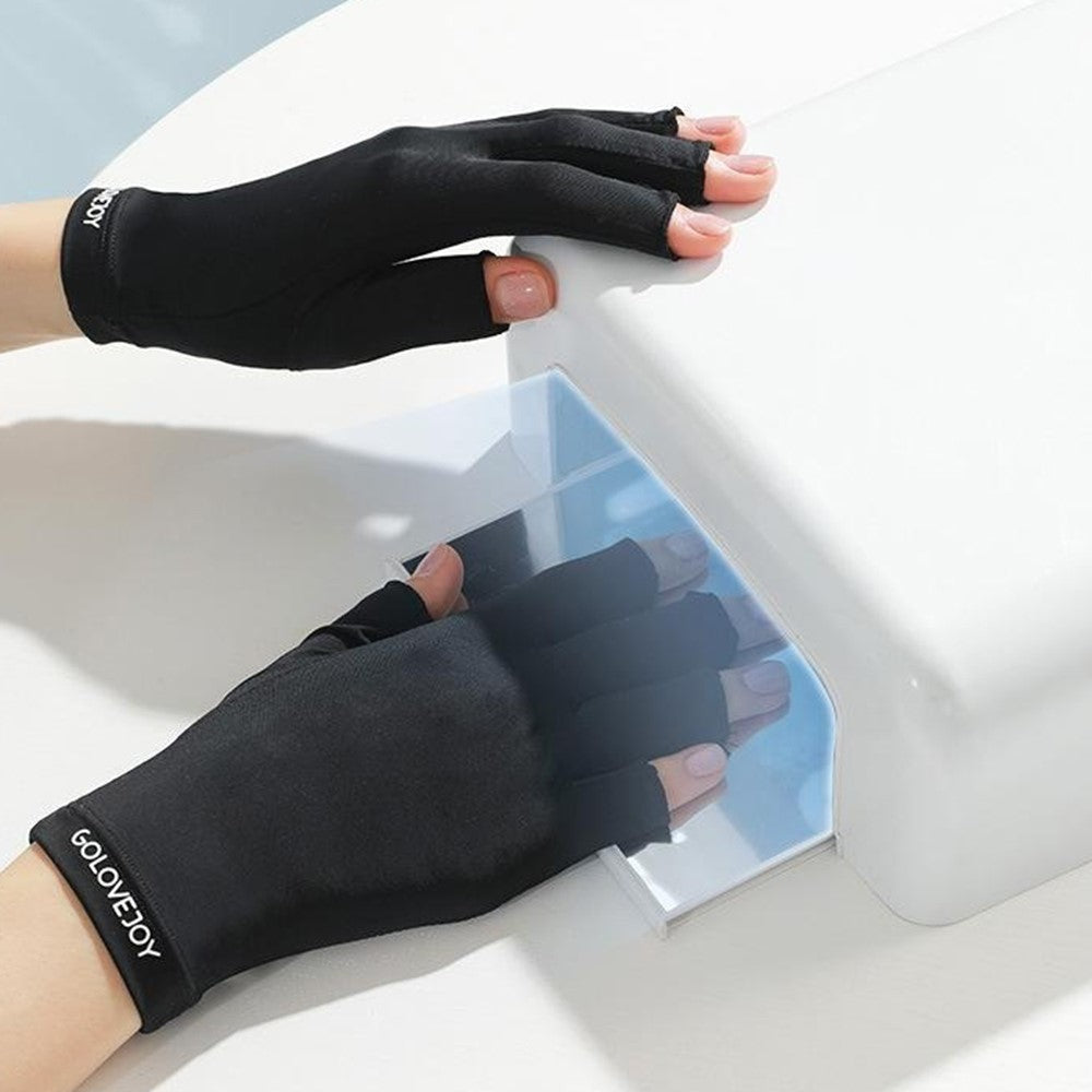 GOLOVEJOY MJ04 Anti UV Half Finger Nail Art Gloves Breathable Ice Silk Mittens for Outdoor Driving