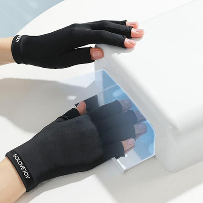 GOLOVEJOY MJ04 Anti UV Half Finger Nail Art Gloves Breathable Ice Silk Mittens for Outdoor Driving