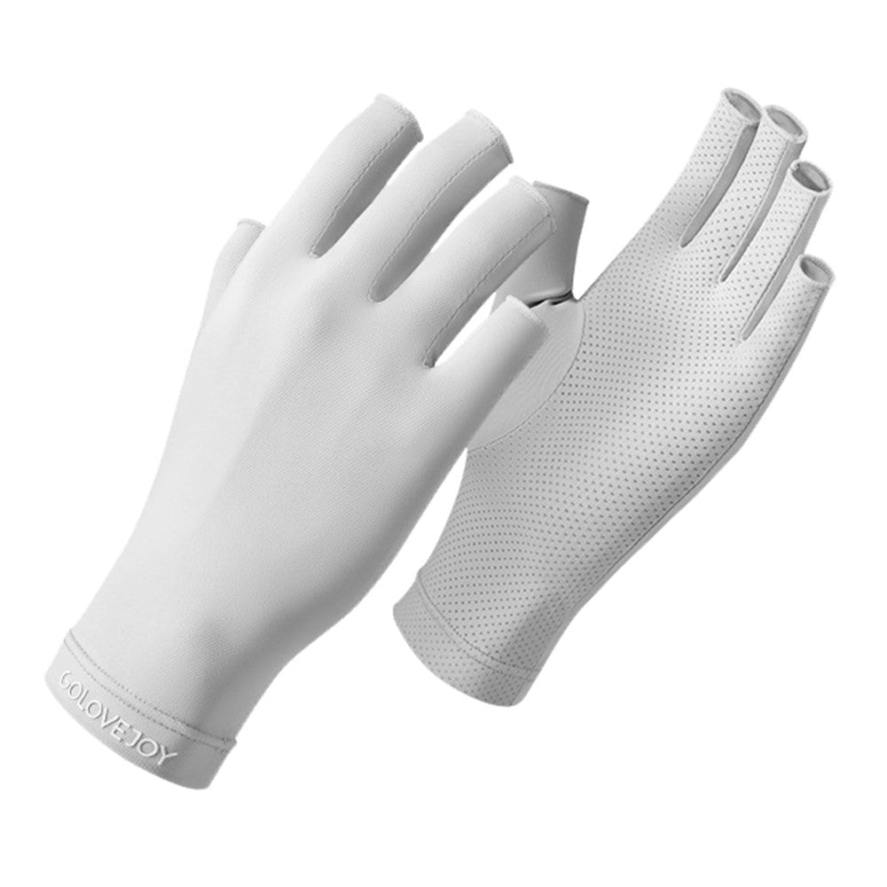 GOLOVEJOY MJ04 Anti UV Half Finger Nail Art Gloves Breathable Ice Silk Mittens for Outdoor Driving