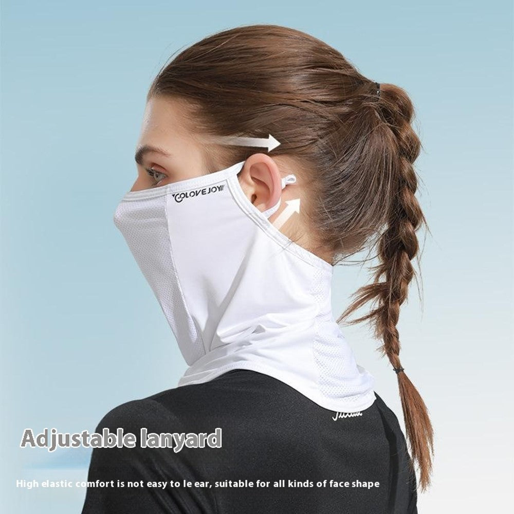 GOLOVEJOY XTJ85 Outdoor Golf Sun Protection Ice Silk Face Mask Neck Gaiter Cooling Breathable Ear Loop Face Cover