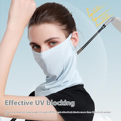 GOLOVEJOY XTJ85 Outdoor Golf Sun Protection Ice Silk Face Mask Neck Gaiter Cooling Breathable Ear Loop Face Cover
