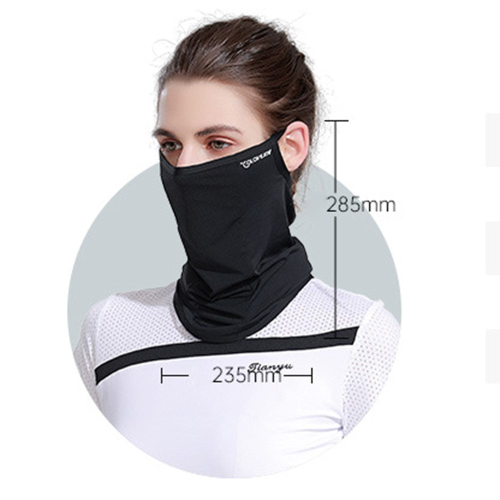 GOLOVEJOY XTJ85 Outdoor Golf Sun Protection Ice Silk Face Mask Neck Gaiter Cooling Breathable Ear Loop Face Cover
