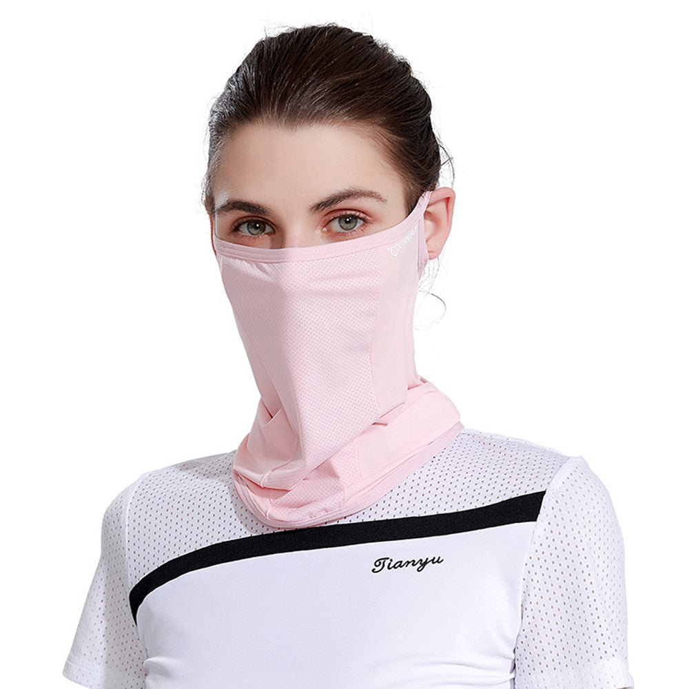 GOLOVEJOY XTJ85 Outdoor Golf Sun Protection Ice Silk Face Mask Neck Gaiter Cooling Breathable Ear Loop Face Cover