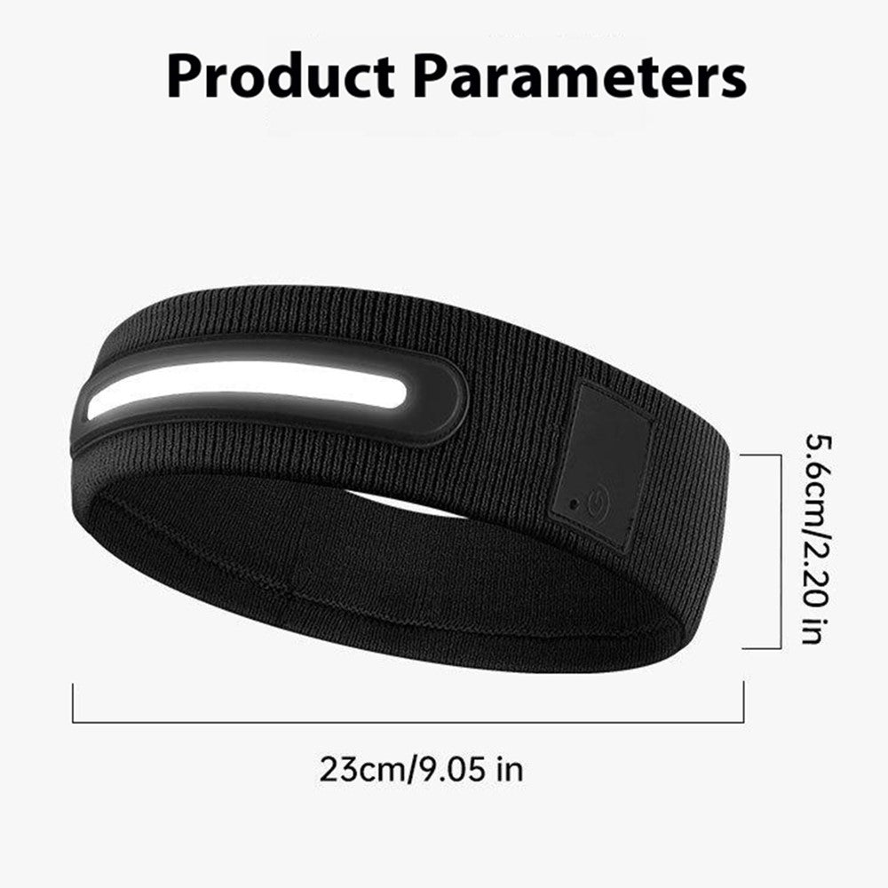 Z3-TD3 LED Headband Running Rechargeable Light Up Headwear Sweat Absorbing 3 Light Modes Hair Band