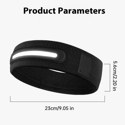 Z3-TD3 LED Headband Running Rechargeable Light Up Headwear Sweat Absorbing 3 Light Modes Hair Band