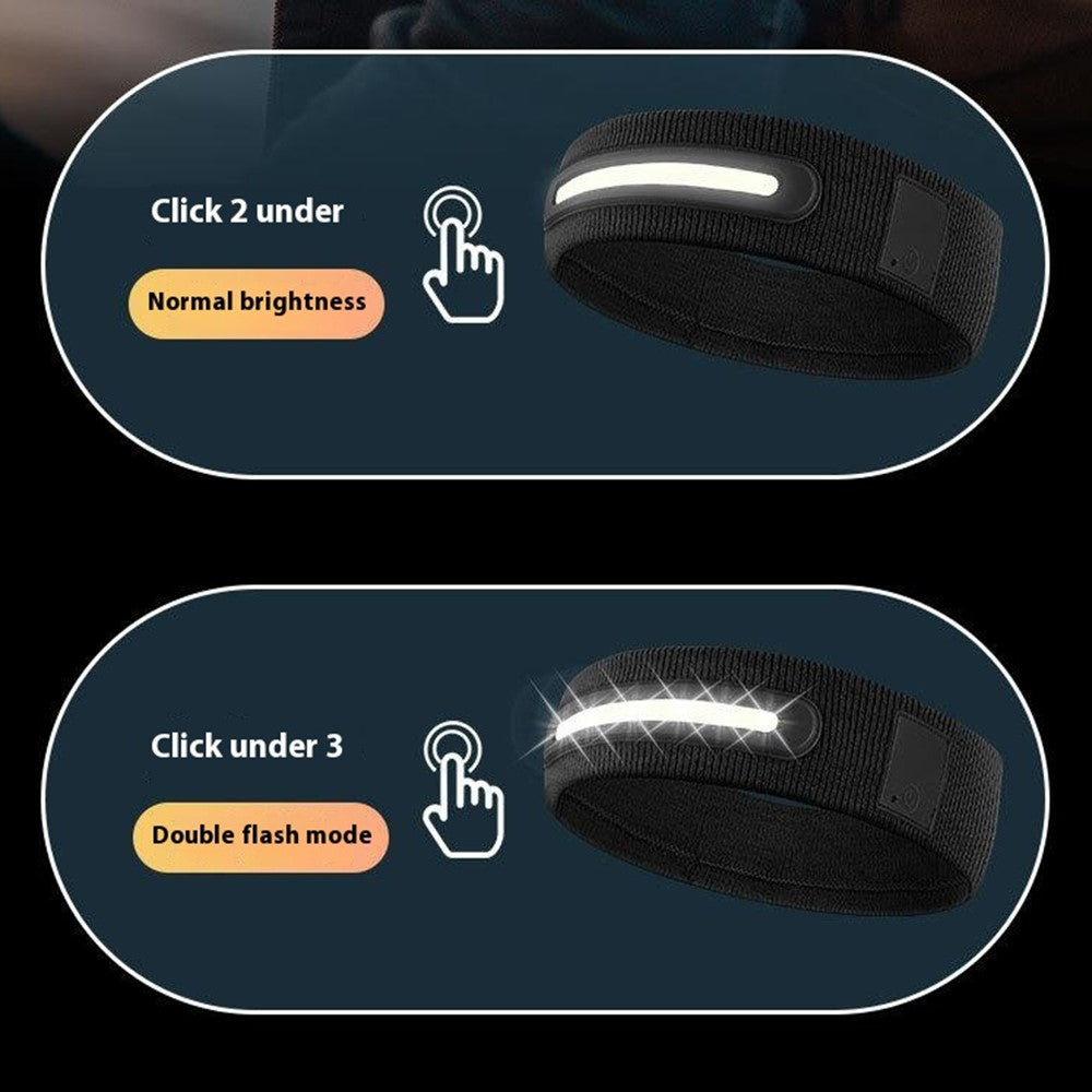 Z3-TD3 LED Headband Running Rechargeable Light Up Headwear Sweat Absorbing 3 Light Modes Hair Band