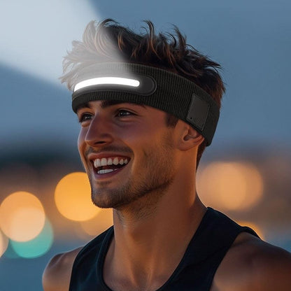 Z3-TD3 LED Headband Running Rechargeable Light Up Headwear Sweat Absorbing 3 Light Modes Hair Band