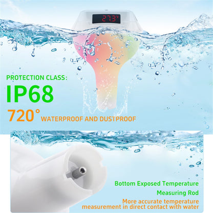 TS-PL01 Wireless Floating Pool Thermometer Solar Powered Digital Display Water Temperature Meter with RGB Light