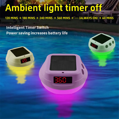 TS-PL01 Wireless Floating Pool Thermometer Solar Powered Digital Display Water Temperature Meter with RGB Light