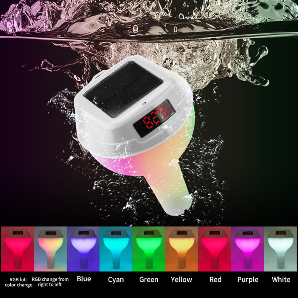 TS-PL01 Wireless Floating Pool Thermometer Solar Powered Digital Display Water Temperature Meter with RGB Light