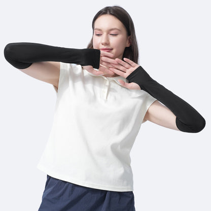 GOUNOD 1 Pair Summer Outdoor Cycling Ice Silk UV Protection Arm Sleeves Cooling Breathable Arm Guards