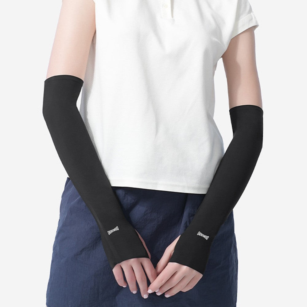 GOUNOD 1 Pair Summer Outdoor Cycling Ice Silk UV Protection Arm Sleeves Cooling Breathable Arm Guards