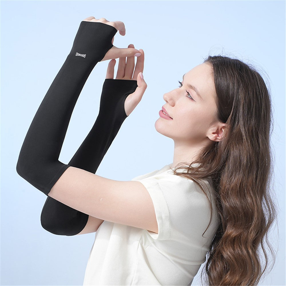 GOUNOD 1 Pair Summer Outdoor Cycling Ice Silk UV Protection Arm Sleeves Cooling Breathable Arm Guards