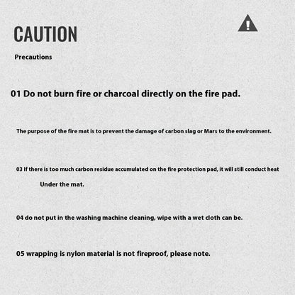 CLS Outdoor Camping Portable Fire-Resistant Mat Silicone Coated Flame Retardant Fiberglass BBQ Heat Insulation Pad