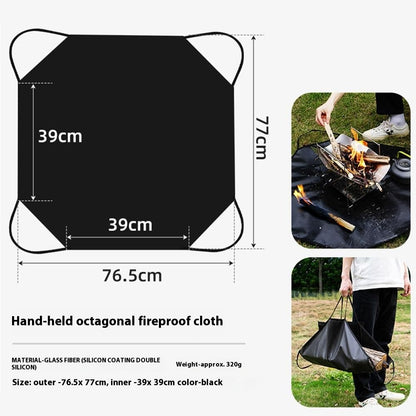 CLS Outdoor Camping Portable Fire-Resistant Mat Silicone Coated Flame Retardant Fiberglass BBQ Heat Insulation Pad