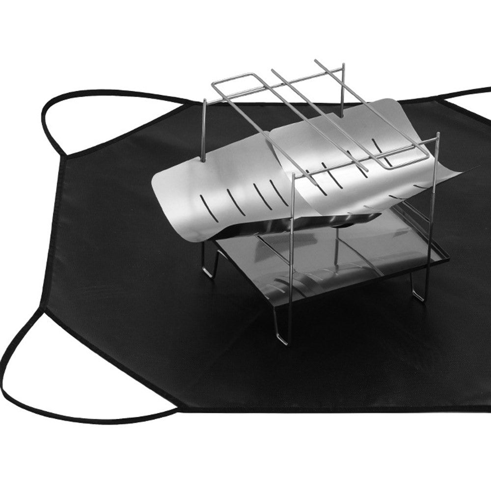 CLS Outdoor Camping Portable Fire-Resistant Mat Silicone Coated Flame Retardant Fiberglass BBQ Heat Insulation Pad