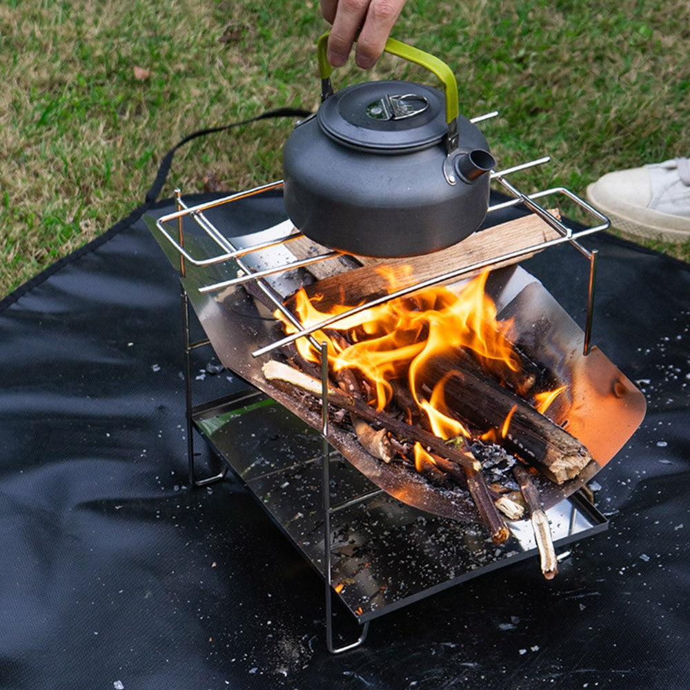 CLS Outdoor Camping Portable Fire-Resistant Mat Silicone Coated Flame Retardant Fiberglass BBQ Heat Insulation Pad